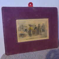 Quadretto antico con cornice in velluto