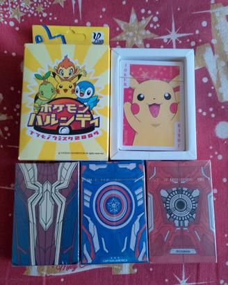 Carte poker da collezione Marvel e Pokemon,nuove