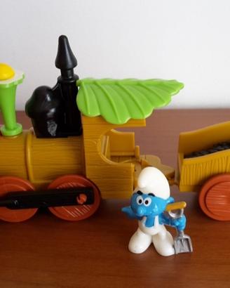 Puffi - Puffo Treno Carbone - Kinder Maxi Sorpresa