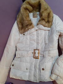 Giacca bianca con pellicciotto morbido taglia S