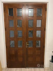 Porta di ingresso doppia in legno massiccio