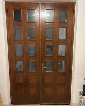 Porta di ingresso doppia in legno massiccio