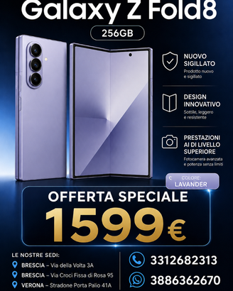 SAMSUNG GALAXY Z FOLD 8 256GB NUOVO Garanzia: 2 AN