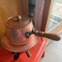 Set per fonduta in rame antico martellato