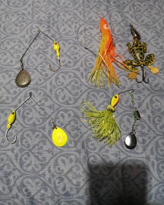 Lotto 5 esche artificiali finte cucchiaini minnow