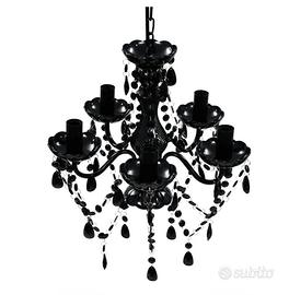 Lampadario cristalli neri