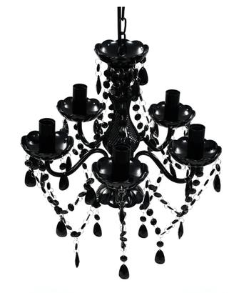 Lampadario cristalli neri