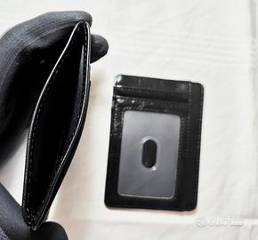 2 Portafogli sottili in pelle con blocco RFID 