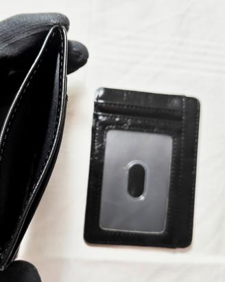 2 Portafogli sottili in pelle con blocco RFID 