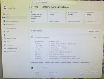 HP Prodesk400G6MT - I7-9700 16GB Ram -  480GB NVME