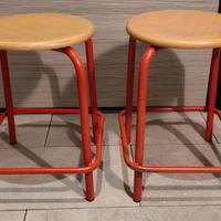 Coppia di sgabelli fissi vintage