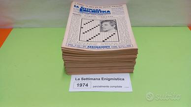 LA SETTIMANA ENIGMISTICA, anno 1974, parzialmente