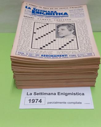 LA SETTIMANA ENIGMISTICA, anno 1974, parzialmente