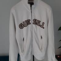 Felpa Guess bianca con zip taglia M