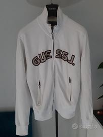 Felpa Guess bianca con zip taglia M