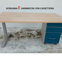 scrivania rettangolare 160x80x72h color ciliegio