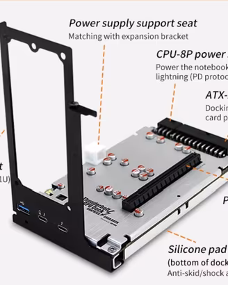 Dock eGPU TH3P4G3 per schede grafiche con ricarica