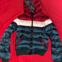 Piumino Bosideng tricolore con cappuccio e zip