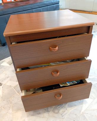 Cassettiera da scrivania, comodino in legno 
