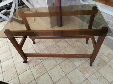 tavolino legno vetro