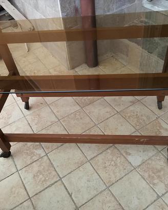 tavolino legno vetro