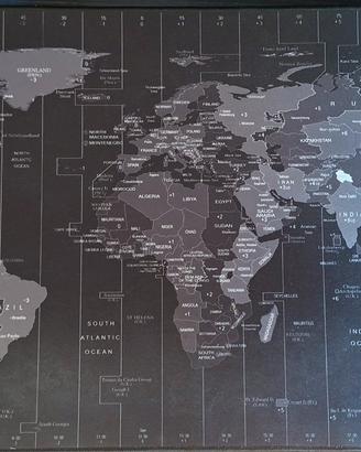 Tappeto per mouse con mappa dei fusi orari
