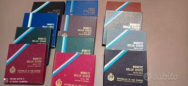 12 folder divisionali monete San Marino 