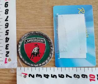 Stemma simbolo Lamborghini vintage in alluminio