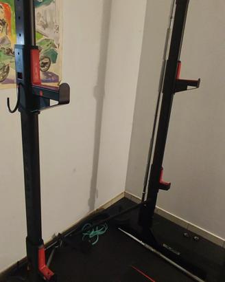 rack 500 decathlon,dischi,panca bilanciere manubri