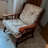 Fantoni Salotto poltrona divano in legno ciliegio