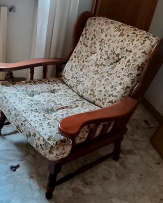 Fantoni Salotto poltrona divano in legno ciliegio