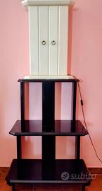 Butsudan bianco con luce + supporto nero abbinato