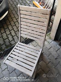 SEDIA IN LEGNO FSC DA GIARDINO PIEGHEVOLE 