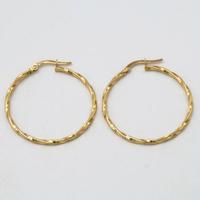 Orecchini a cerchio oro giallo 18kt torciò A.690