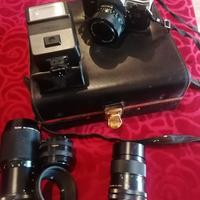 Canon ae1 con valigetta e 3 obiettivi
