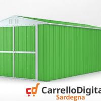 Box garage auto in Acciaio 327x611cm verde chiaro