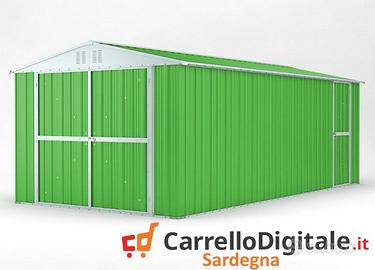Box garage auto in Acciaio 327x611cm verde chiaro