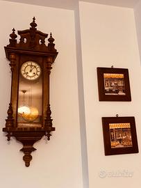 Antico Orologio a Pendolo da Parete Legno Massello