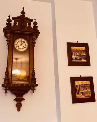 Antico Orologio a Pendolo da Parete Legno Massello