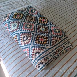 Coperta Vintage Granny Square in Lana - handmade