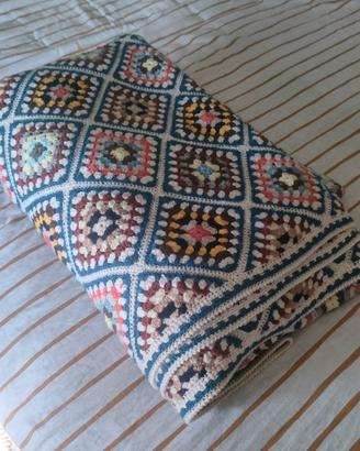 Coperta Vintage Granny Square in Lana - handmade