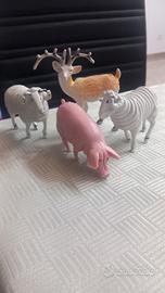 Lotto 4 Animali Fattoria Plastica Vintage toys