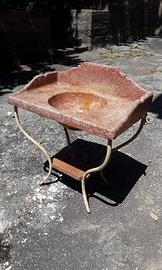 Lavabo antico in graniglia con base