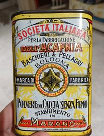 Antica scatola latta polvere da caccia Baschieri