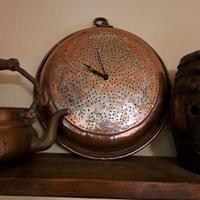 OROLOGIO DA PARETE RICAVATO DA ANTICA CASS.RAME