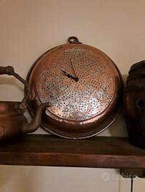 OROLOGIO DA PARETE RICAVATO DA ANTICA CASS.RAME