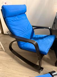 Sedia a dondolo POANG ikea con poggiapiedi