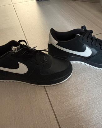 Nike air force 1 suede black and white velluto 40
