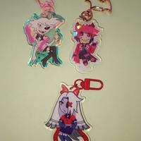 Hazbin hotel keychains Angel dust, Alastor, Vaggie