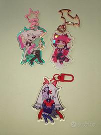 Hazbin hotel keychains Angel dust, Alastor, Vaggie